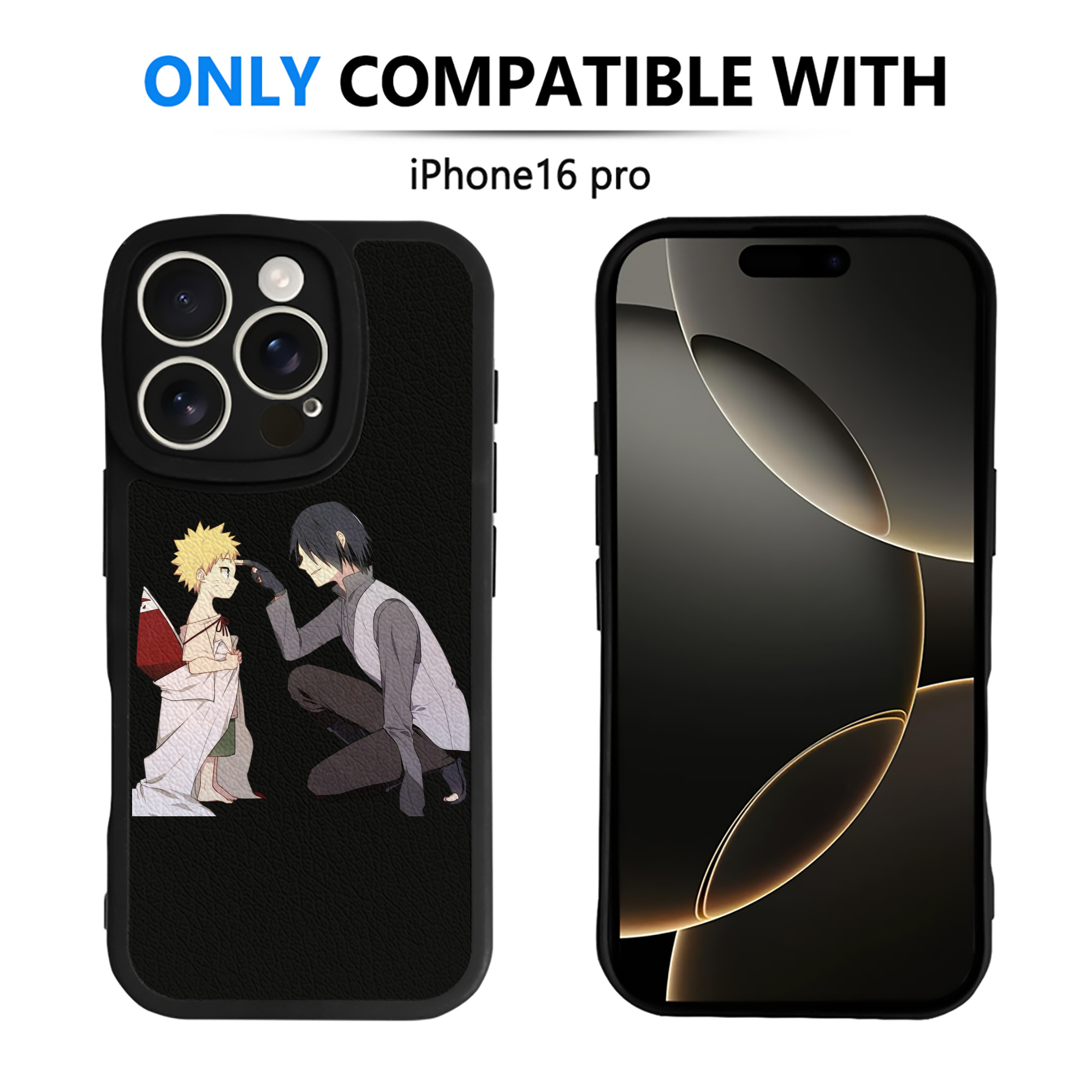 （画像用） NARUTO -ナルト- うちは サスケ Uchiha Sasuke 【iPhone 16シリーズ対応】シリコンスマホケース（レザー調） 材質：シリコン